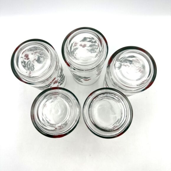 Vintage Crisa Glass Pitcher w/ 5 Glasses HOLLY'S & BERRIES - Picture 10 of 13